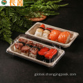 Bagasse Pulp Sushi Container Disposable 100% natural wheat straw fiber degradable tray Factory